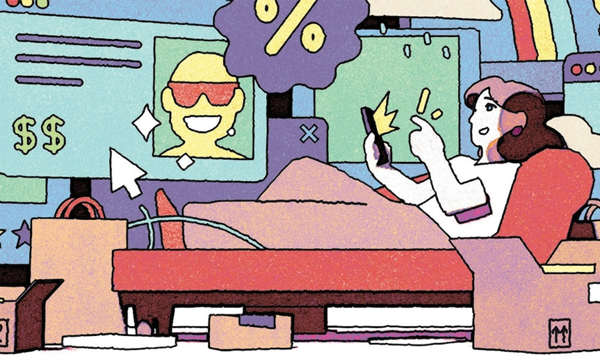 Person shopping online