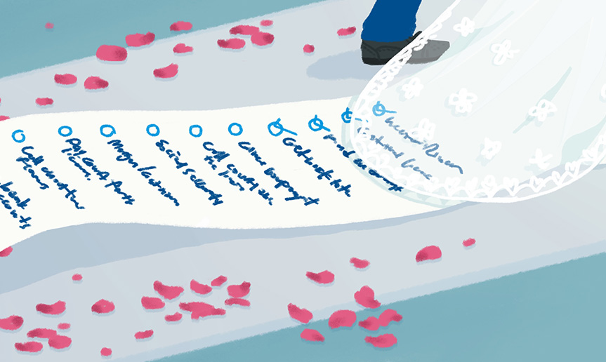Checklist on wedding veil