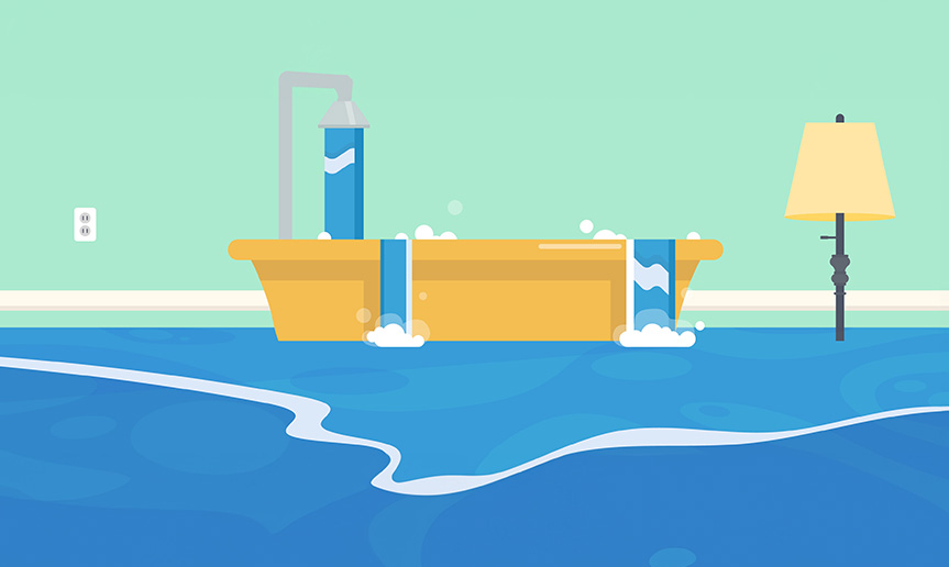 Overflowing bathtub
