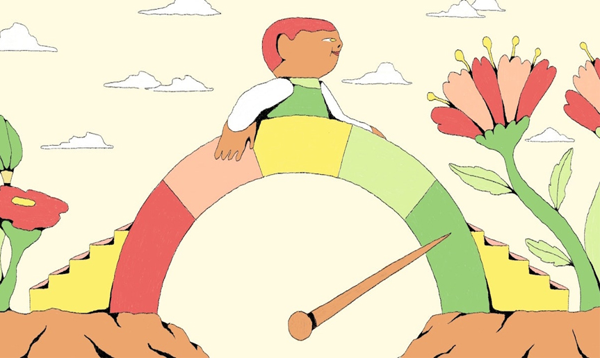 Credit meter with person on top