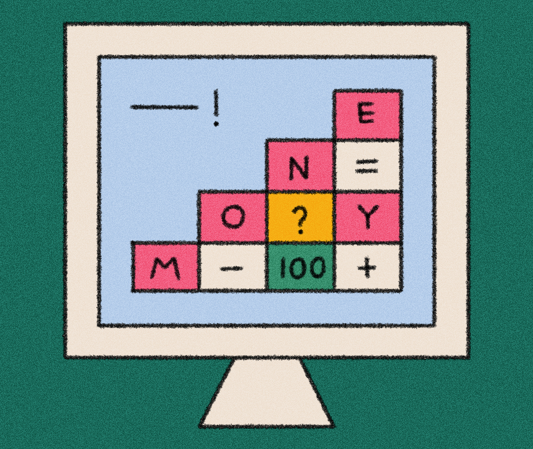 computer screen with math symbols