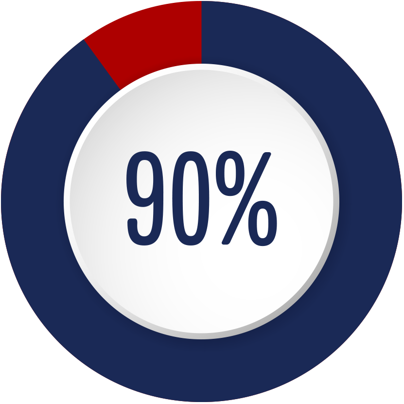 Pie chart 90%